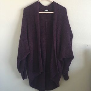 Express Soft & Cozy Dark Purple Cardigan